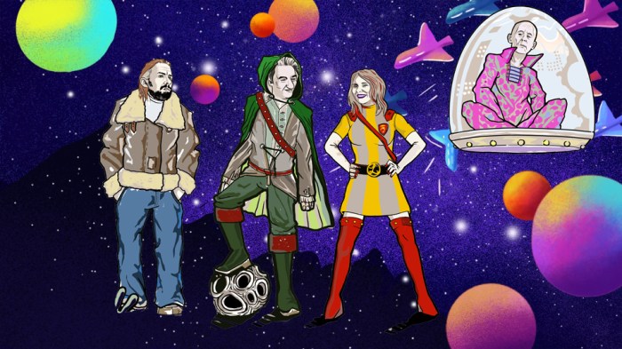 Individual Leconuats in cartoon space